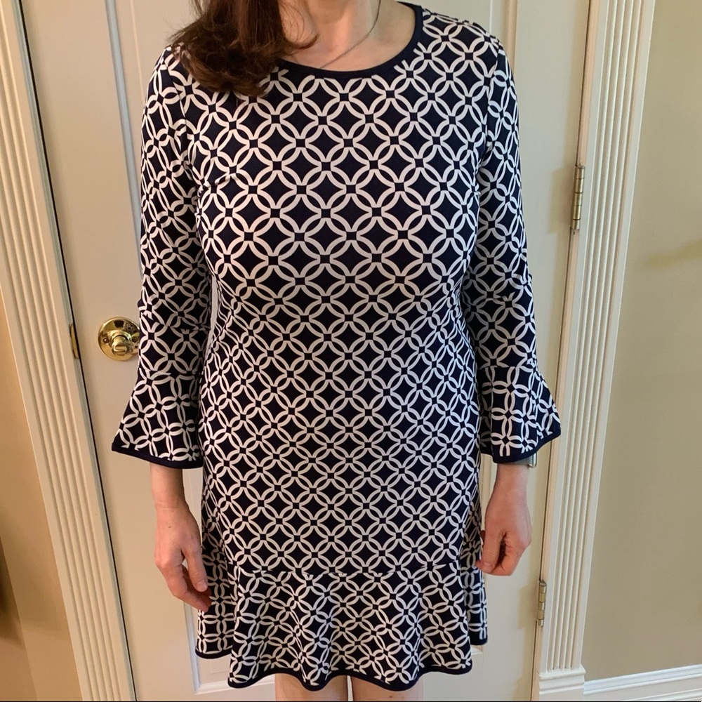 Michael Kors patterned bell sleeve dress